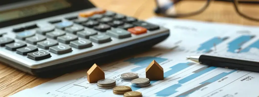 Calculadora y documentos fiscales sobre un escritorio, ilustrando las consideraciones financieras de los costos ocultos en inversiones inmobiliarias